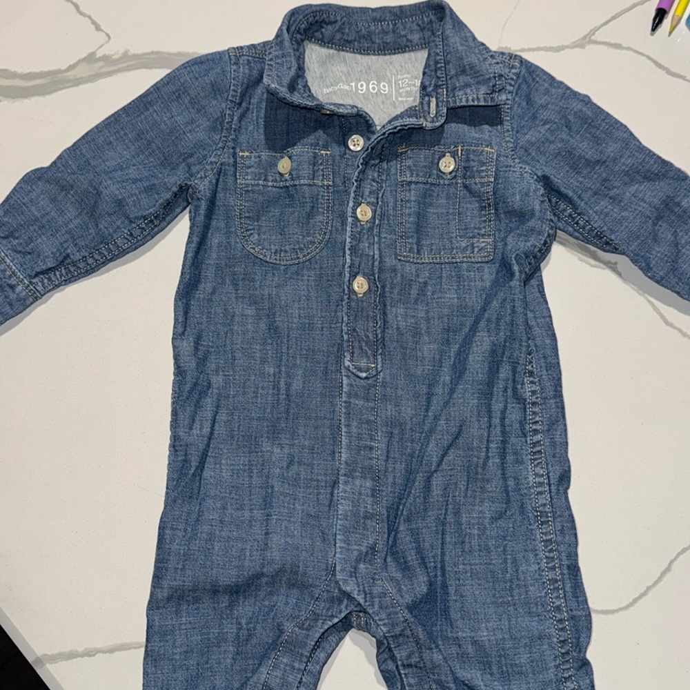 Baby Gap Denim Jumpsuit 12-18M